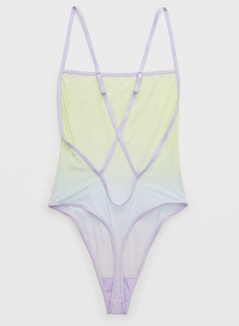 Aerie Mesh High Leg Bodysuit
