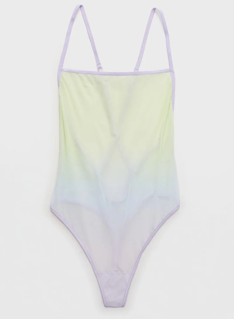 Aerie Mesh High Leg Bodysuit