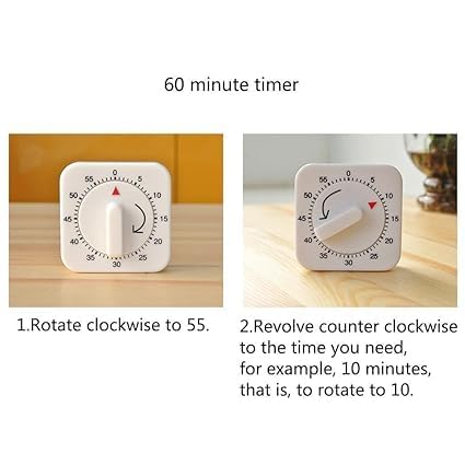 JUSTAKEIT 60 Minutes Mechanical Timer Kitchen Timer Alarm Countdown Manual Stand Small Loud Clock Gadgets for Baking Reminder Cooking Tools - Image 2