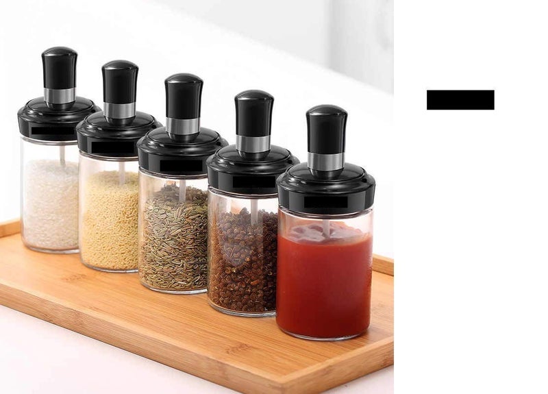 MEETDIP High Borosilicate Glass Spice Jar Seasonning Box Condiment Jar With Spoon And Lid 3ps Set Spoon Jar - Image 5