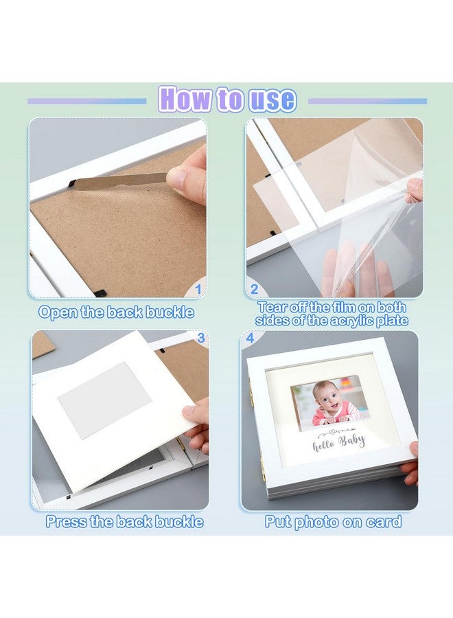 Beeveer Sonogram Picture Frame Quadruple Ultrasound Picture Frame 4 Folding Pregnancy Keepsake Photo for Pregnancy Announcements First Time to Be Dad Mom Gifts Gender Nursery Decor(White) - Image 4