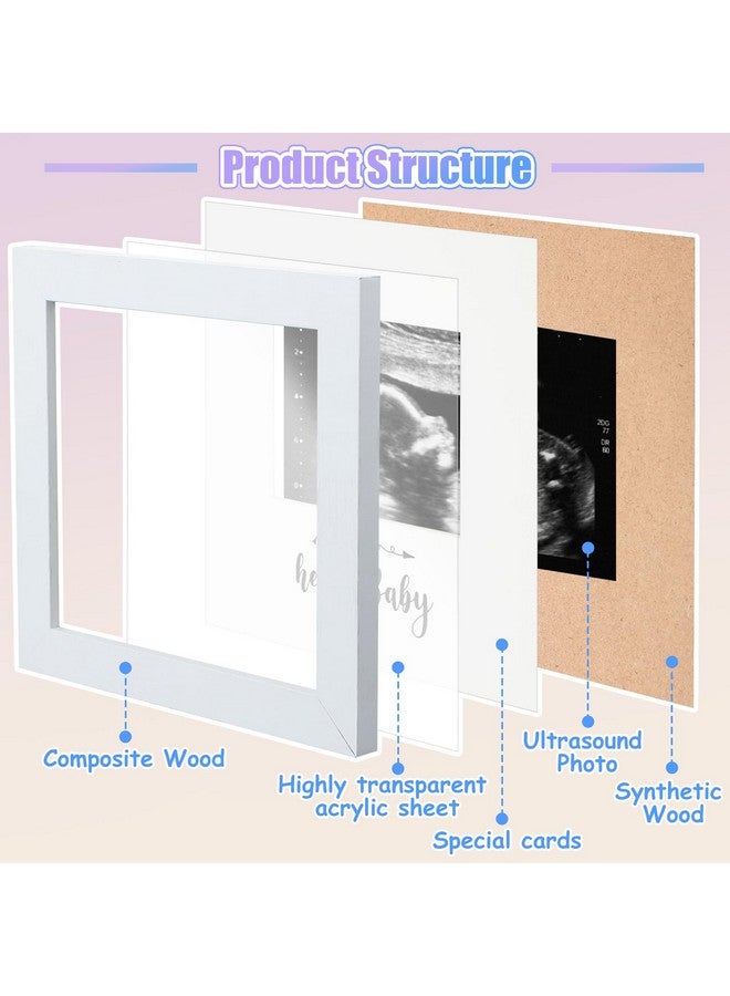 Beeveer Sonogram Picture Frame Quadruple Ultrasound Picture Frame 4 Folding Pregnancy Keepsake Photo for Pregnancy Announcements First Time to Be Dad Mom Gifts Gender Nursery Decor(White) - Image 5