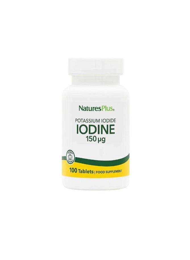 Natures Plus Potassium Iodide provides 150 μg of iodine 100 Tablets