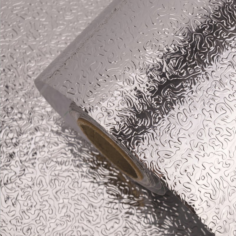 Kitchen Backsplash Wallpaper Stickers 0.4m X 2m Silver Peel And Stick PET & Aluminum Foil - Heat Resistant Oil Proof Waterproof Easy To Clean Kitchen Wallpaper Stickers For Kitchen Walls Counter Tops - Image 3