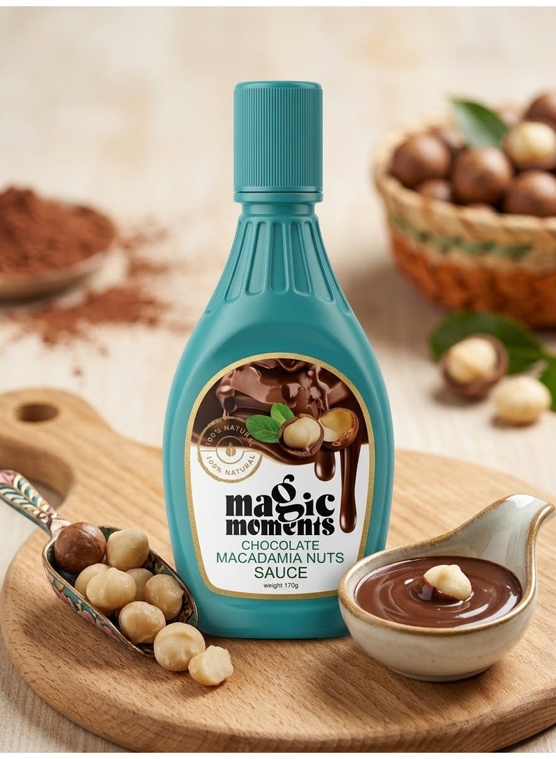 Chocolate and Macadamia Nuts Sauce - 170g for Desserts and Drinks Topping