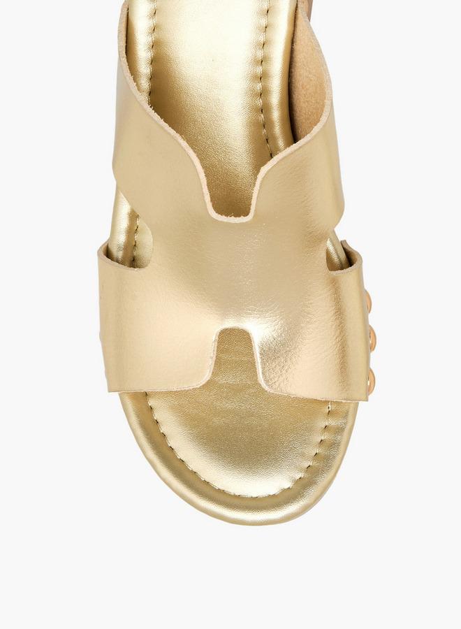 Surestep Women Metallic Platform Heel Sandals - Image 4
