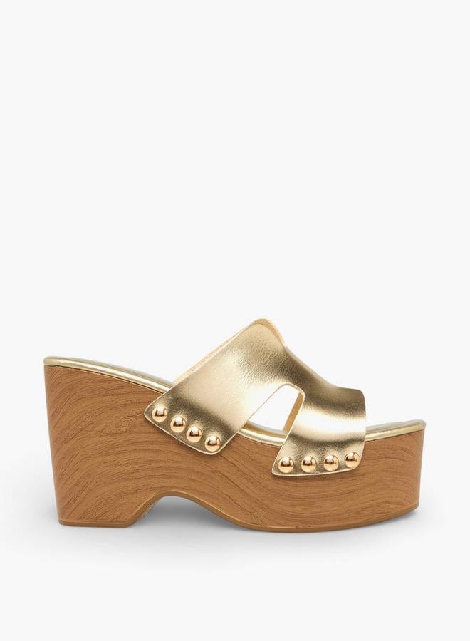 Surestep Women Metallic Platform Heel Sandals - Image 3