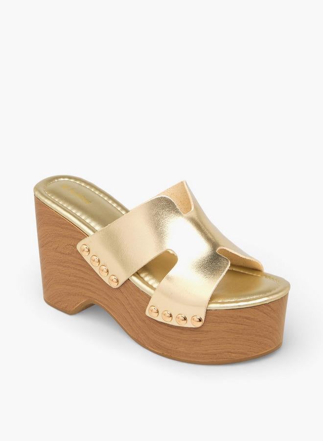 Surestep Women Metallic Platform Heel Sandals - Image 2