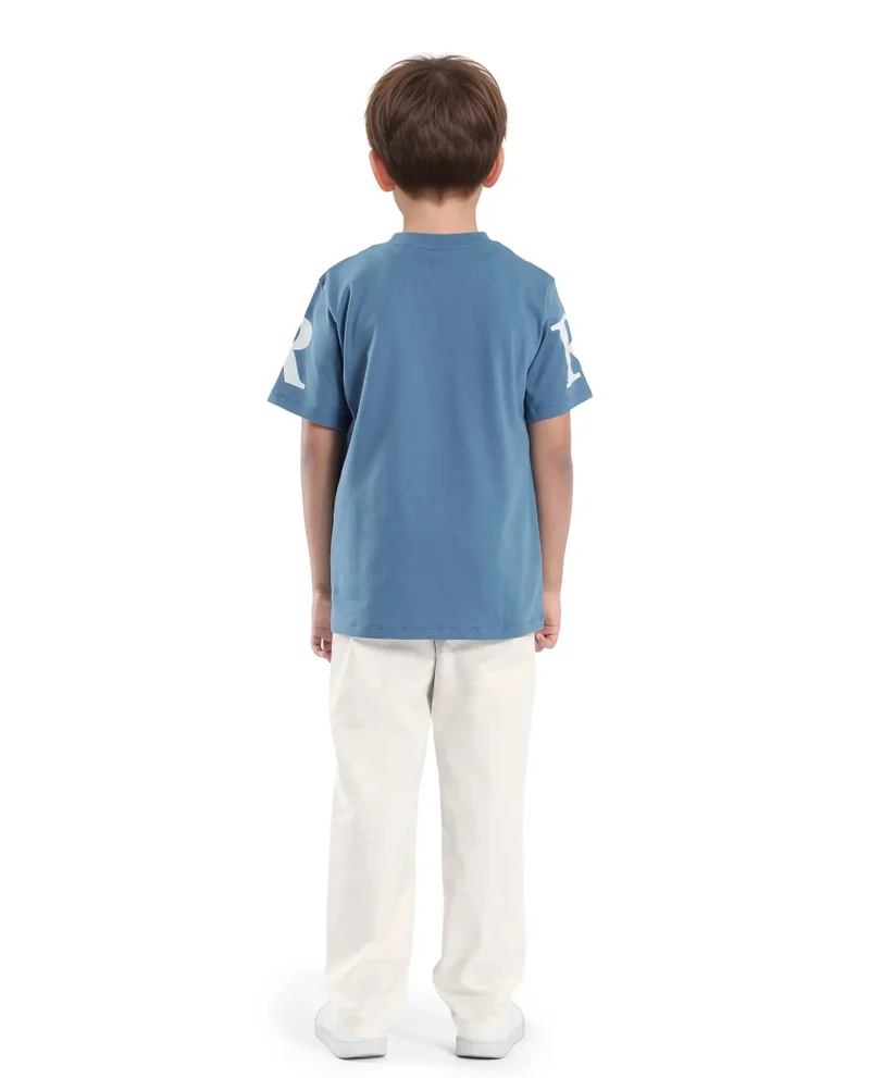 Rare Ones Rare Ones Kids Tilt Off White Cotton Plain Button And Zip Closure Regular Fit Trouser