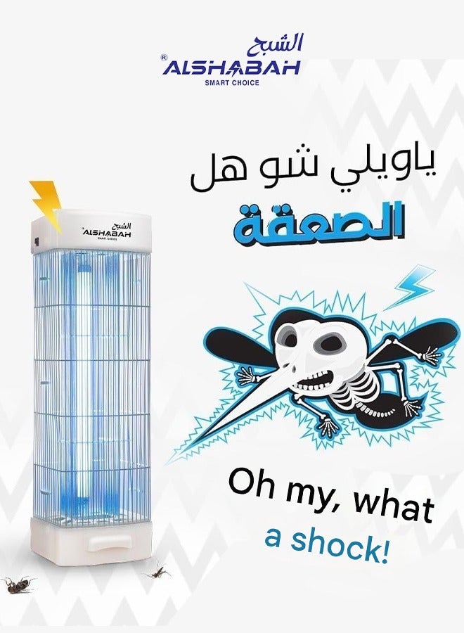 الشبح صاعق حشرات كهربائي عالي الأداء بقوة 3800 فولت مع ضوء UV، قاتل البعوض والذباب للاستخدام الداخلي والخارجي، فخ حشرات مقاوم للماء مع صينية لتجميع الحشرات الميتة للمنازل والمكاتب والفلل - Image 3