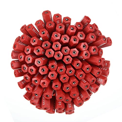 APACALI 100 PCS Steel Security Cable Seals Numbered Tamper Proof Security Tags, Red Pull-Tite Container Seals Wire Seals, Metal Self-Locking Cable Steel Wire Seal for Truck Container Shipping, 12”/300mm - Image 4