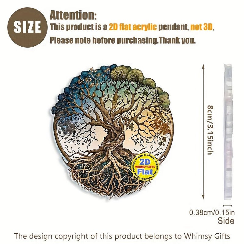 Tree Of Life 2D Acrylic Keychain Pendant for Car Backpack Room Decoration - Image 2
