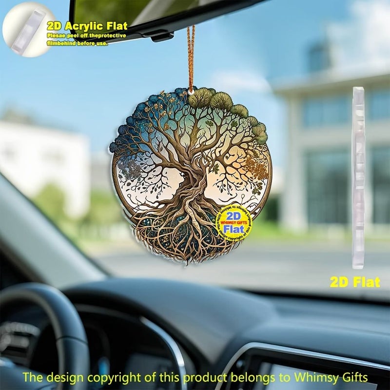 Tree Of Life 2D Acrylic Keychain Pendant for Car Backpack Room Decoration - Image 1