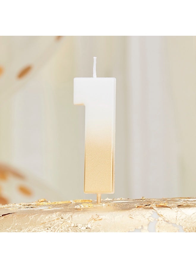 Ginger Ray Gold Ombre 1 Number Birthday Candle - Image 2