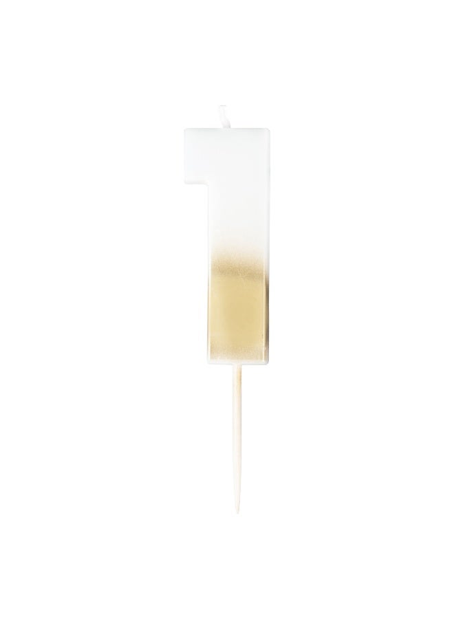 Ginger Ray Gold Ombre 1 Number Birthday Candle - Image 3