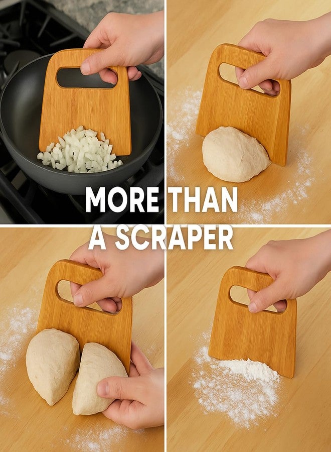 Mrs. Anderson's Baking Mrs. Anderson’s Baking Bench Dough Scraper, Natural Bamboo 5.91" x 5.63" - Image 2