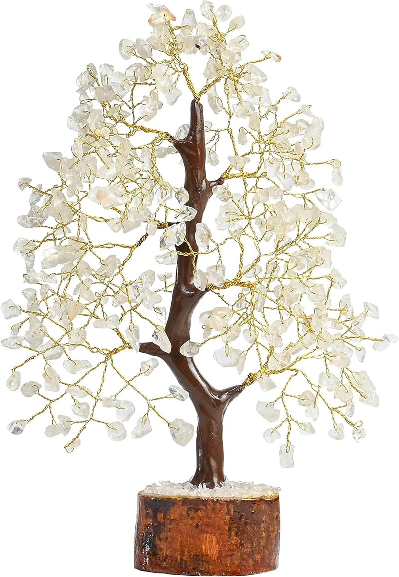 Crocon Clear Quartz Crystal Tree of Life - Chakra for Positive Energy, Feng Shui Decor - Gemstone Money Bonsai Tree, Good Luck Healing Crystals - Meditation Stones, Spiritual Unique Gift 10-12" - Image 4