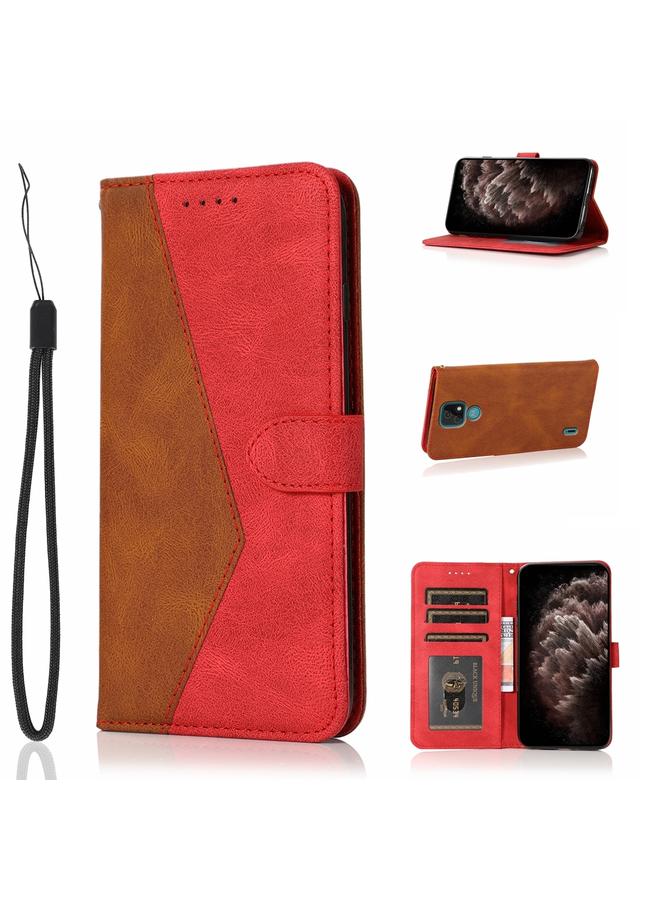 اس-توب جراب لهاتف Motorola Moto E7 مصنوع من الجلد بخياطة ثنائية اللون - Image 1