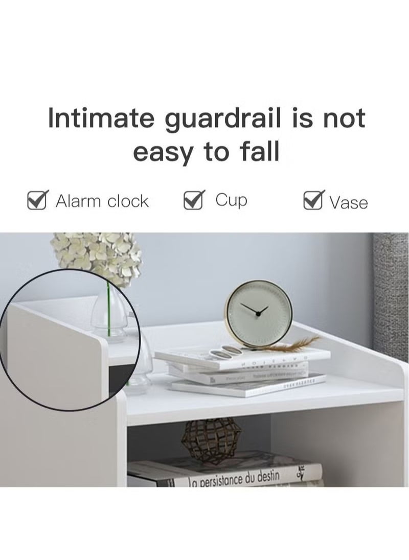 MIXDE - Sharpdo NIghtstands With 2 Shelves Simple Bedside Storage Cabinet For Bedroom Or Living Room - Image 1