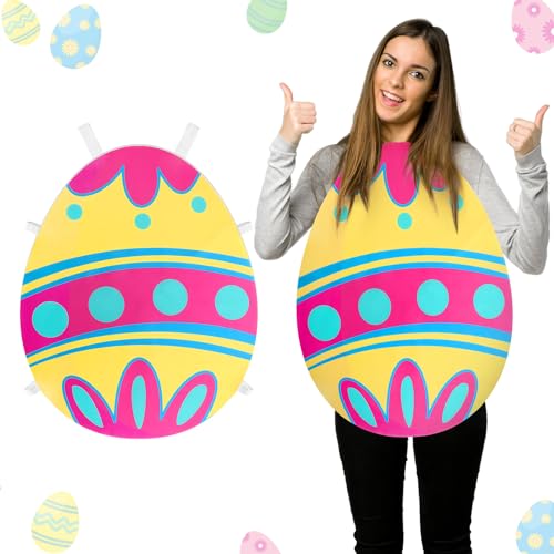 Cozypower Easter Egg Costume for Adult One Size Fits All Ages Colorful Easter Cosplay Clothing Costume for Kids Unisex Funny Egg Suit Outfit Smart - Image 1