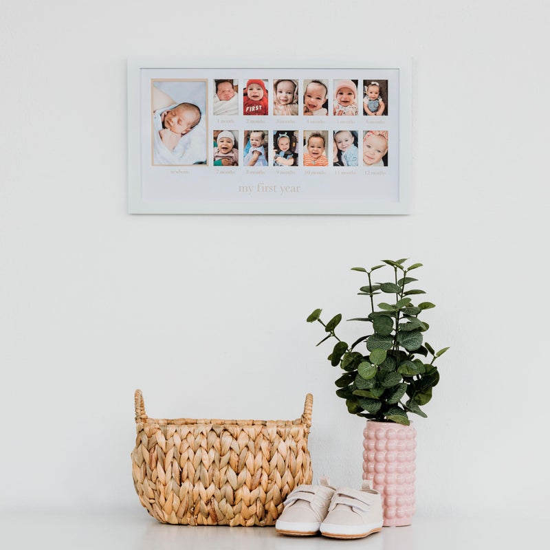 Pearhead My First Year Photo Moments, Baby's First Twelve Months Photo Collage and Gender Neutral Keepsake, Ideal for Baby Shower, New Mom Gift and Nursery Decor, 13 Photo Inserts, Beige Mat - Image 4