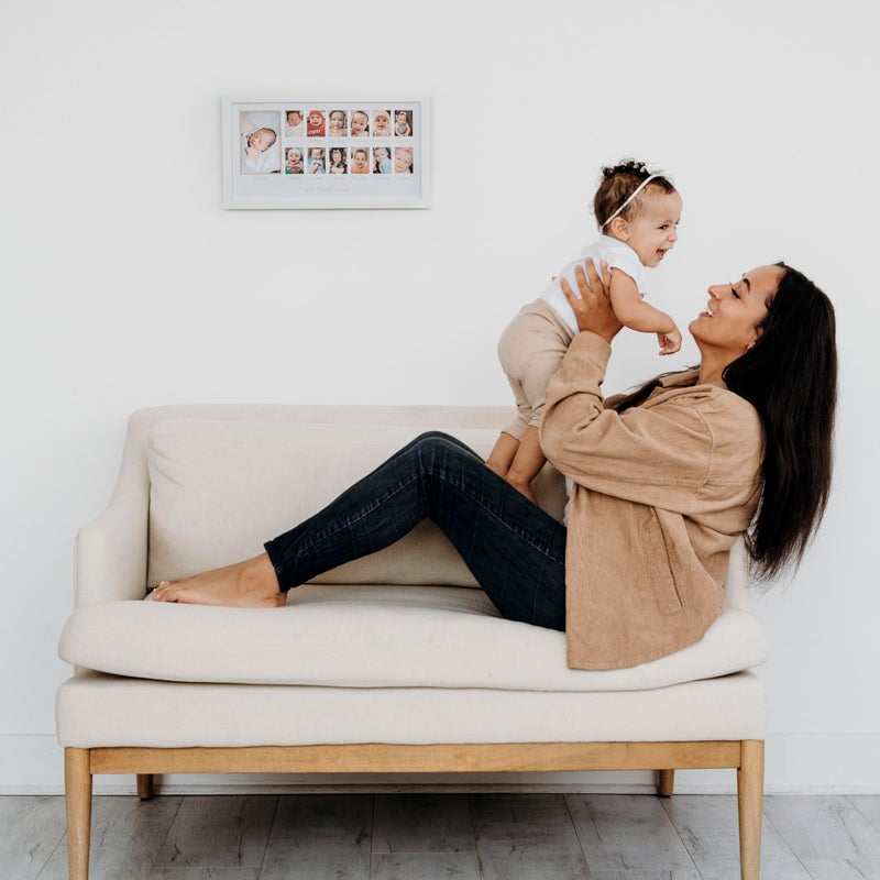 Pearhead My First Year Photo Moments, Baby's First Twelve Months Photo Collage and Gender Neutral Keepsake, Ideal for Baby Shower, New Mom Gift and Nursery Decor, 13 Photo Inserts, Beige Mat - Image 5