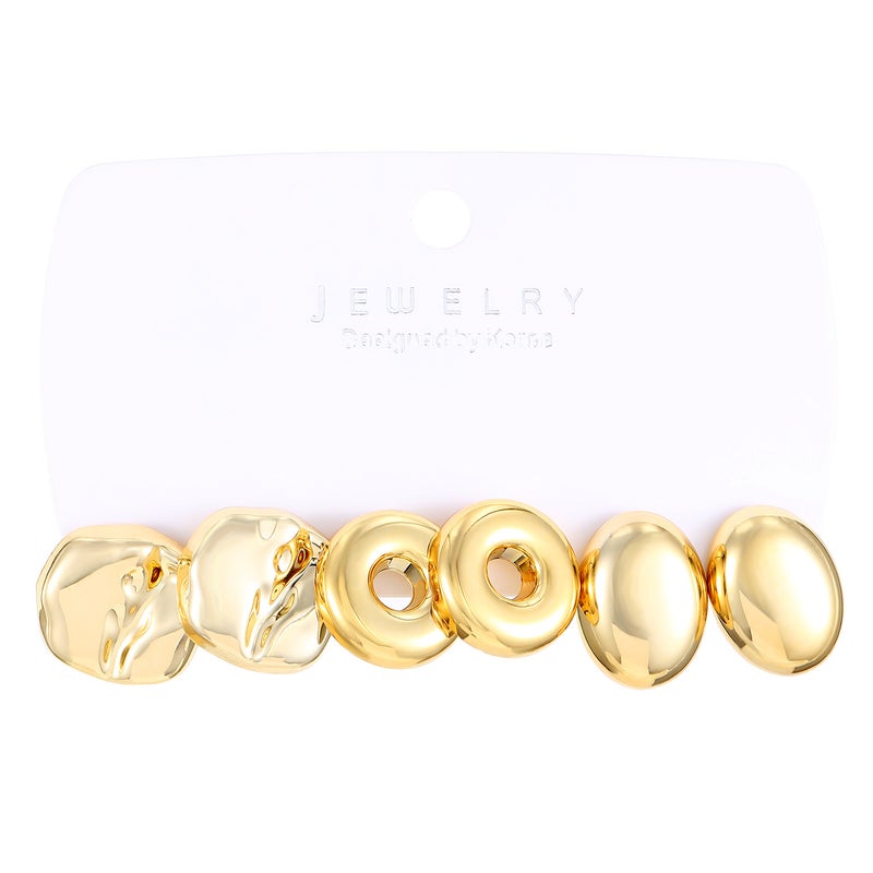ofeankri Elegant Geometric Gold CCB Earrings - Exaggerated Circle Design, Creative Set for Women - Image 4