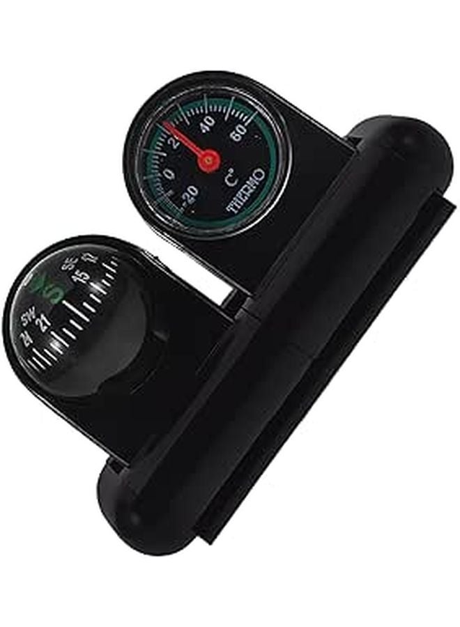 Rotatable Car Dashboard Compass Thermometer Ball Vehicle Ornament for Temperature Monitoring - Image 1