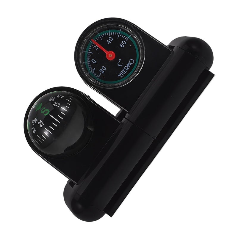 Rotatable Car Dashboard Compass Thermometer Ball Vehicle Ornament for Temperature Monitoring - Image 2