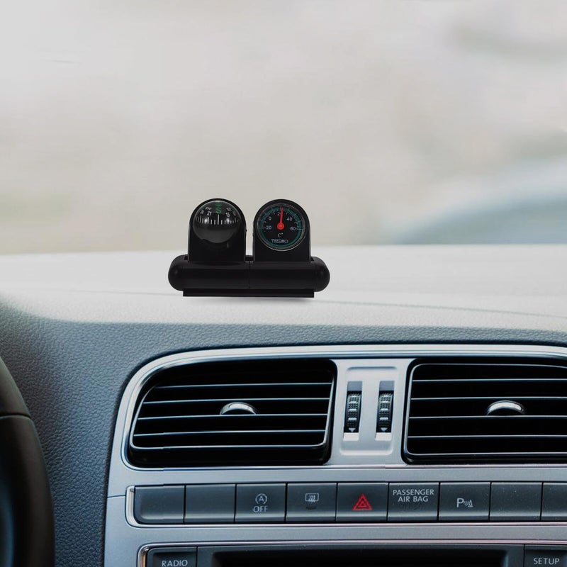 Rotatable Car Dashboard Compass Thermometer Ball Vehicle Ornament for Temperature Monitoring - Image 5