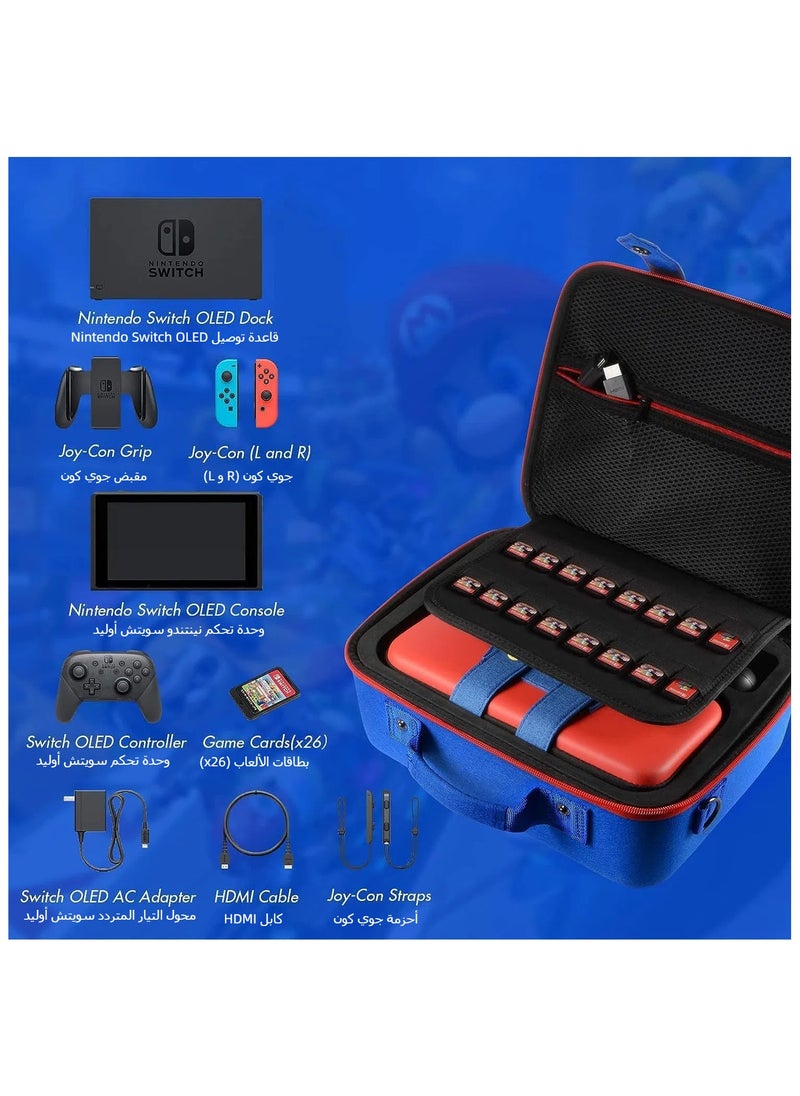 XICEN Protective Hard Shell Carry Bag for Nintendo Switch OLED Console & Accessories, Travel Carrying Case Pouch Accessories  - Image 2