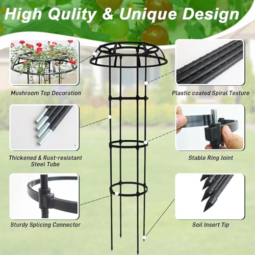 HASTHIP® Upright Trellis for Climbing Plants - Garden Creeper Plant Support for Climbers - Steel Pipe Garden Climbing Trellis for Plants - 135 CM Adjustable Outdoor/Indoor Plant Trellis for Climbing - Image 5