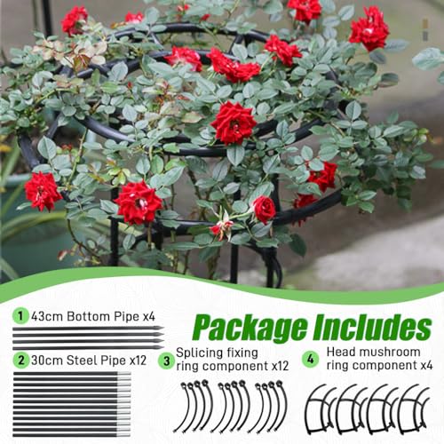 HASTHIP® Upright Trellis for Climbing Plants - Garden Creeper Plant Support for Climbers - Steel Pipe Garden Climbing Trellis for Plants - 135 CM Adjustable Outdoor/Indoor Plant Trellis for Climbing - Image 3