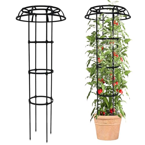 HASTHIP® Upright Trellis for Climbing Plants - Garden Creeper Plant Support for Climbers - Steel Pipe Garden Climbing Trellis for Plants - 135 CM Adjustable Outdoor/Indoor Plant Trellis for Climbing - Image 1