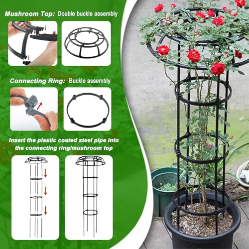 HASTHIP® Upright Trellis for Climbing Plants - Garden Creeper Plant Support for Climbers - Steel Pipe Garden Climbing Trellis for Plants - 135 CM Adjustable Outdoor/Indoor Plant Trellis for Climbing - Image 4