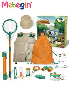 ميبيجين Kids Outdoor Explorer Kit ، Kiting Kiting Kit ، Nature Adventure Kit مع شبكة الفراشة ، مناظير ، قبعة ، سترة ، صافرة ، معدات التخييم للأطفال ، ألعاب تعليمية للأطفال  - Image 1