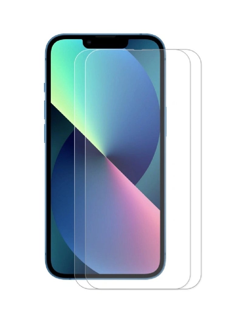 2 Pieces Tempered Glass Screen Protector Clear Designed For iPhone 13 Full Screen Coverage And Bubble Free - Image 1