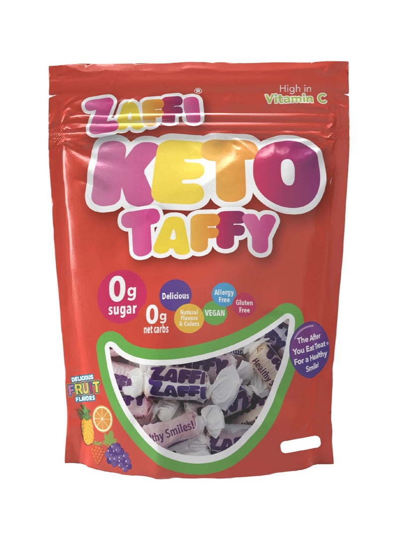 Zolli Keto Taffy Assorted Fruit 1.6oz – 24 Bags/Case (Sugar-Free, Keto Friendly)