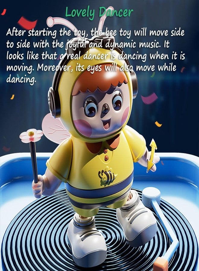 Miracland Dancing Bee Musical Toy - Baby Crawling Robot with Cool Lights & Dynamic Music, Moving Legs, Twisting Body & Moving Eyes (Pink Wings) - Image 3