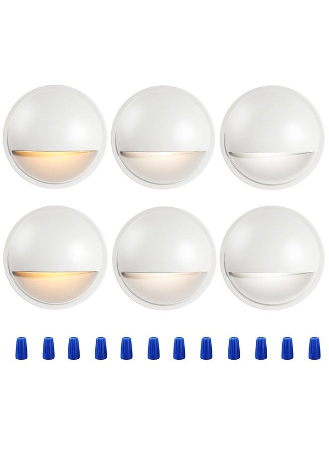 CLOUDY BAY [6 Pack] 3CCT Low Voltage LED Deck Lights Outdoor,2700K/3500K/5000K Selectable,Landscape Step Stair Railing Fence Light Wired,3W,12V-24V AC/DC Deck Lighting Fixtures,White - Image 1