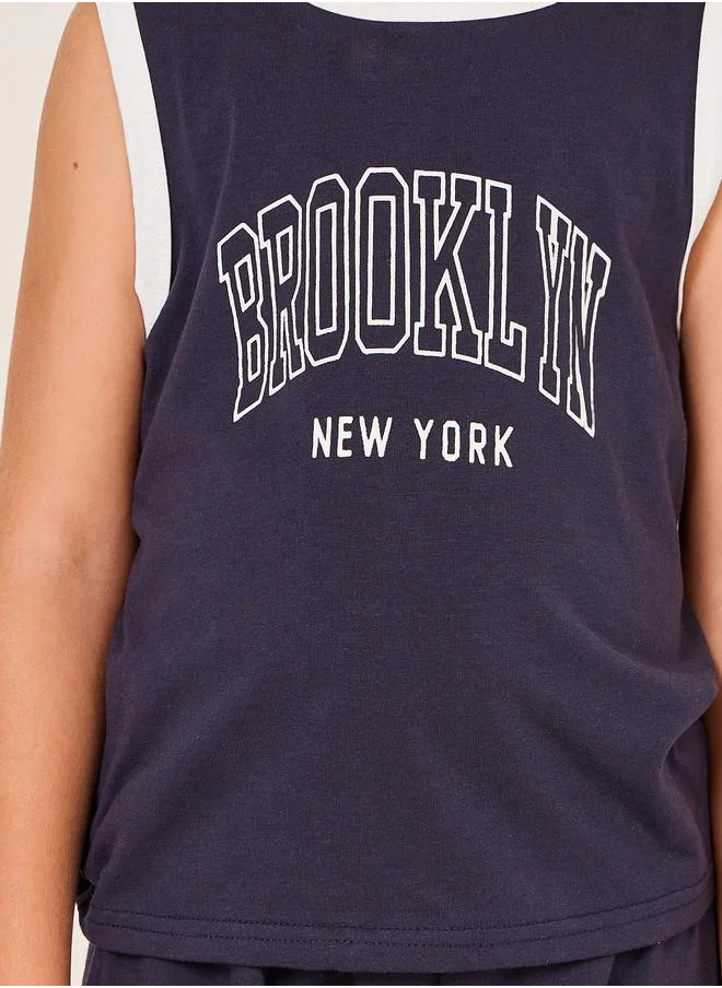 ستايلي Brooklyn Printed Tank & Shorts Set