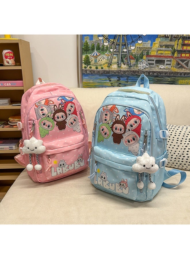 لابوبو حقيبة ظهر لابوبس الجديدة كبيرة الحجم برسومات كرتونية، مناسبة للسفر، متعددة الاستخدامات، مطبوعة بشكل رائع، حقيبة مدرسية عصرية سهلة الحمل للرجال والنساء 43*30*19 سم - Image 2