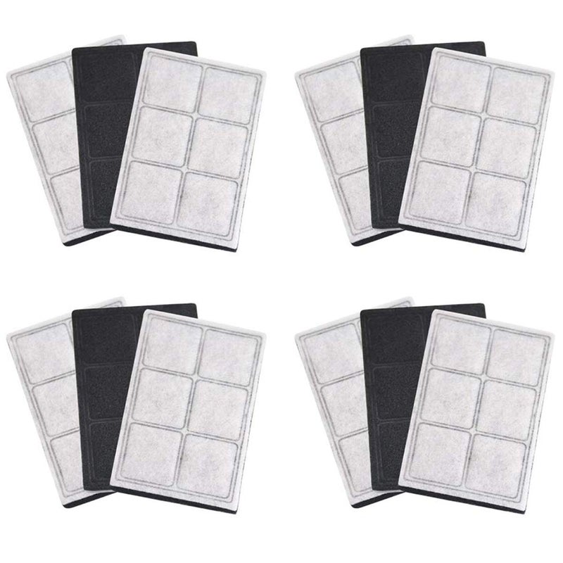 Pureup Water Fountain Filters Compatible Replacement for Drinkwell Platium Pet Dog Cat Fountain Premium Charcoal Filters 12 Pack
