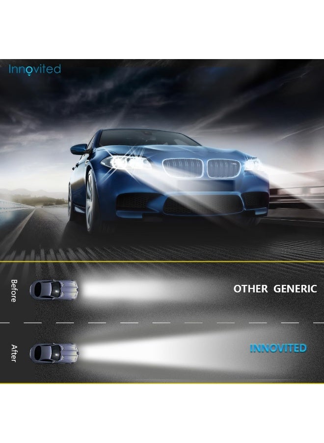 اتش اي دي طقم لمبات أمامية HID زينون H11 LED – شدة إضاءة 6000 لومن، لون أبيض 6000 كلفن، تركيب مباشر Plug & Play - Image 2