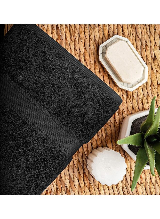 Banotex Set of 2 towels made of premium Egyptian cotton pure black size 50x100 centimeter - Image 2