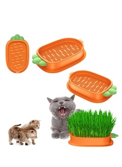 Cat Grass Planter Box Set, Hydroponic Plastic Tray for Indoor & Outdoor Cats, Soilless Catnip Grass Box for Pets (2PCS) - Perfect for Cats, Dogs, and Other Small Animals.