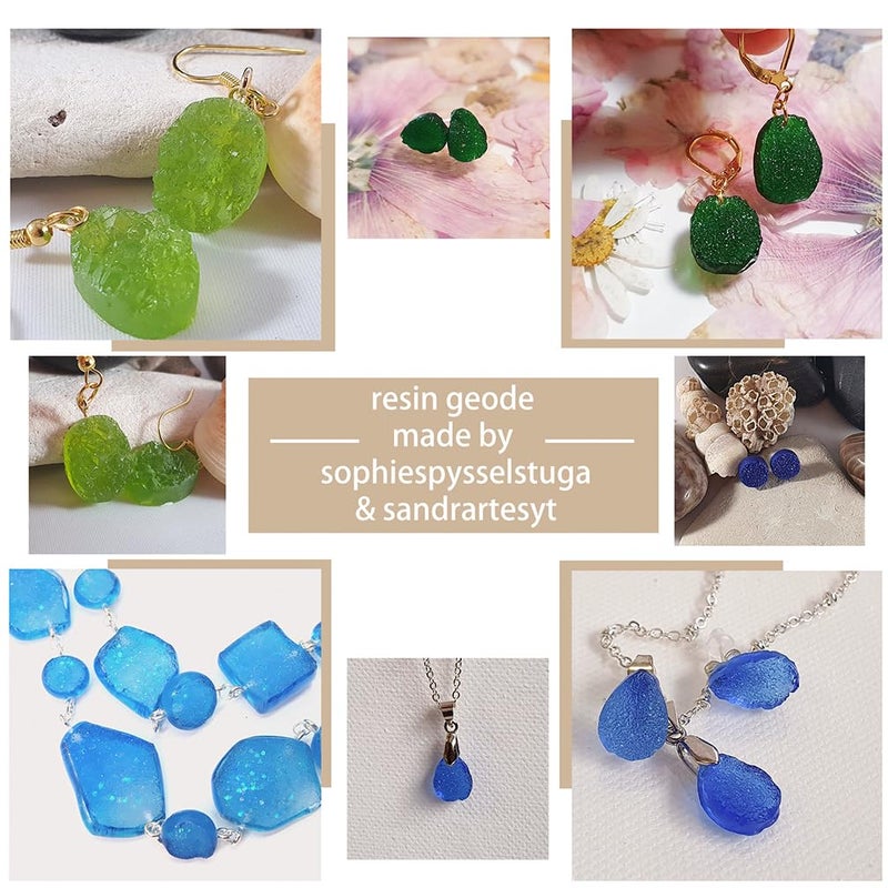 FUNSHOWCASE Geode Epoxy Resin Silicone Molds Set Jewelry Making Kits for Necklace Pendant Earrings Bracelet Charms 33 Shapes 0.35-1.65inch - Image 4