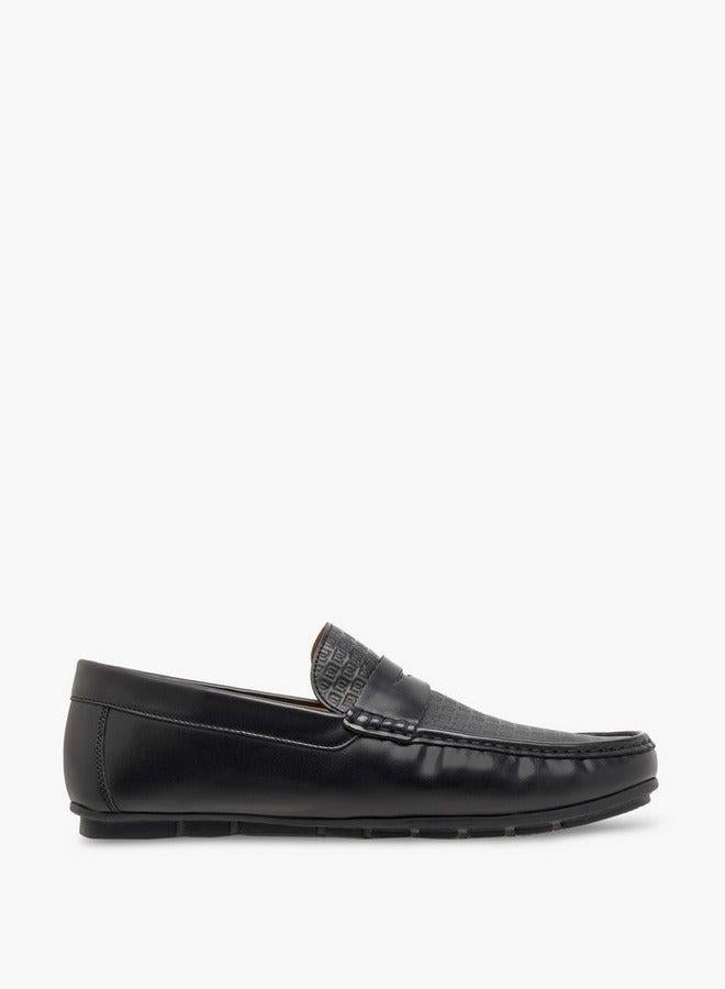 DUCHINI Men's Monogram Embossed Slip-On Moccasins - Image 2