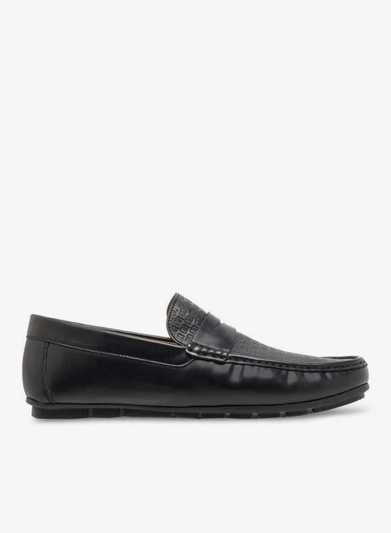 DUCHINI Men's Monogram Embossed Slip-On Moccasins