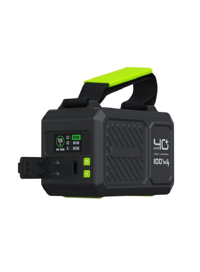 Power Station Beast 100W With LED Flashlight – Portable 154Wh Emergency Power Station for Laptops, Smartphones And More - Black